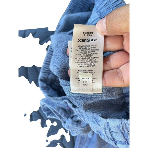 FREE PEOPLE Be The Change Slouch Pants In Blue Metal Size Small - Picture 5 of 11